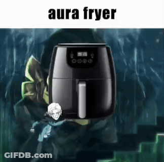 Person Next To Black Air Fryer Aura Fryer GIF