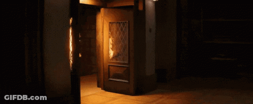 Person On Fire In Doorway GIF