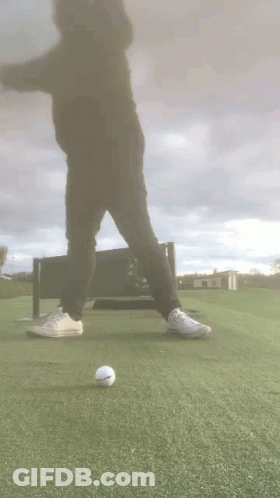 Person On Golf Course With Golf Ball GIF