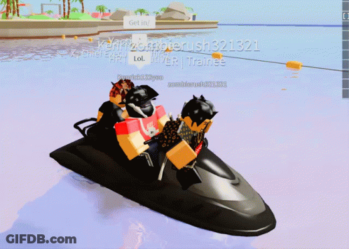 Person On Jet Ski In Supreme Shirt GIF