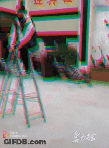 Person On Ladder Tips & Technology GIF