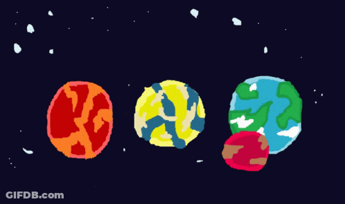 Person On Planet With Other Planets GIF