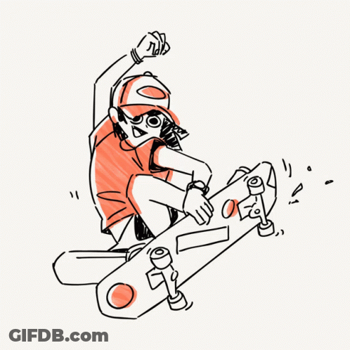 Person On Skateboard With Letter O GIF