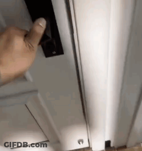 Person Opening Door With Finger GIF