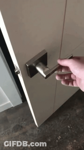 Person Opening Door With Stainless Steel Handle GIF