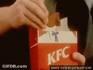 Person Opening KFC Box With Chicken Nugget GIF
