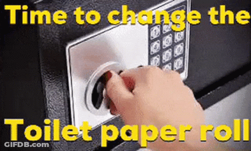 Person Opening Safe With Toilet Paper Message GIF