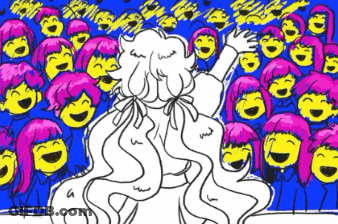 Person Painting Blue And Purple Gradient GIF
