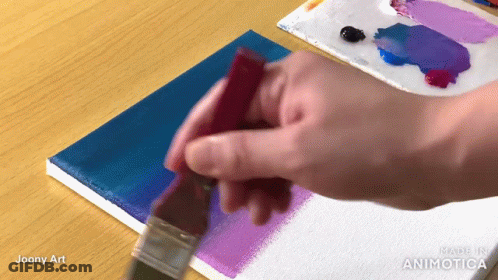 Person Painting Blue Purple Gradient GIF
