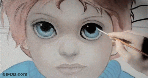 Person Painting Child's Eyes GIF
