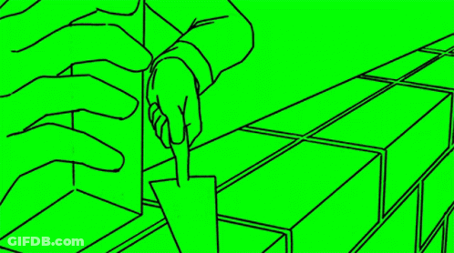 Person Painting Green Brick Wall With Yellow Paint GIF