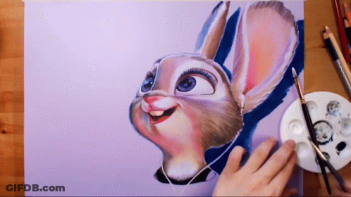 Person Painting Rabbit GIF