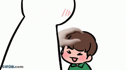 Person Petting Another Head With PMDK GIF