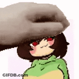 Person Petting Cartoon Character's Head GIF