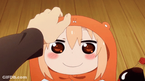 Person Petting Cartoon Head With Finger GIF