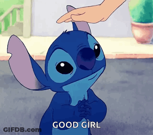 Person Petting Stitch Head Good Girl GIF