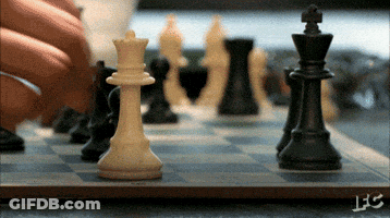 Person Playing Chess With King And Queen GIF