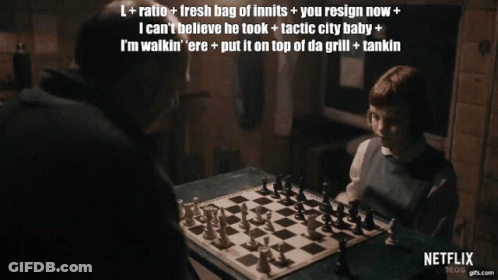 Person Playing Chess With Netflix Logo GIF