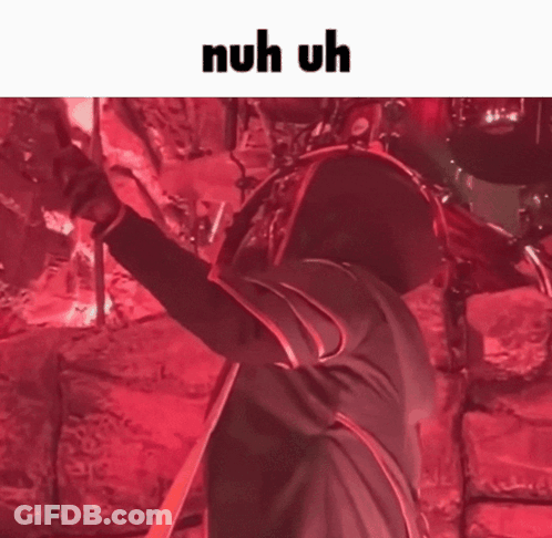 Person Playing Drum Set Saying Nuh Uh GIF