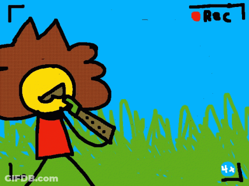 Person Playing Flute With Recording Button GIF