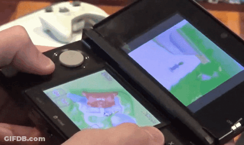 Person Playing Game On 3DS GIF