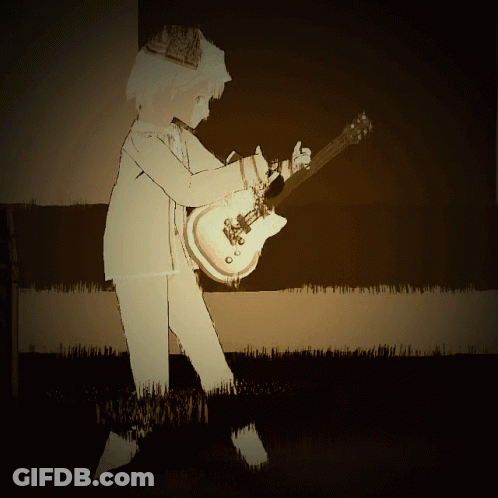Person Playing Guitar With Crown GIF