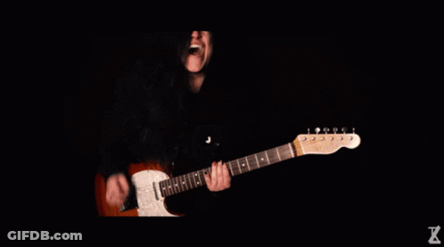 Person Playing Guitar With Letter X GIF