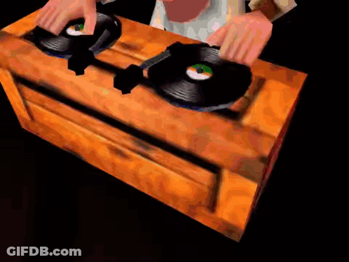 Person Playing Records On Turntable GIF