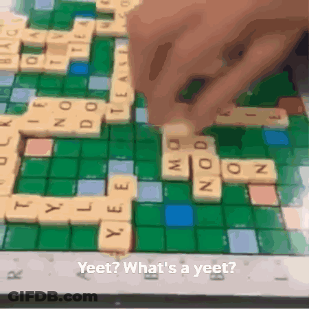 Person Playing Scrabble With Yeet GIF