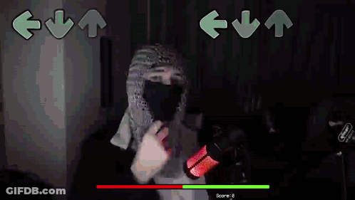 Person Playing Video Game With Arrows Score 8 GIF