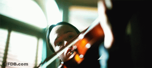 Person Playing Violin In Front Of Window GIF