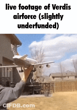 Person Playing With Model Airplane In Backyard GIF