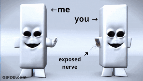 Person Pointing At Exposed Nerve GIF