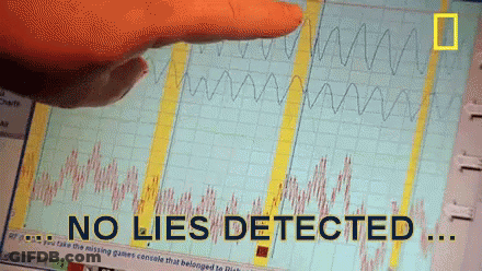Person Pointing At Graph Saying No Lies Detected GIF