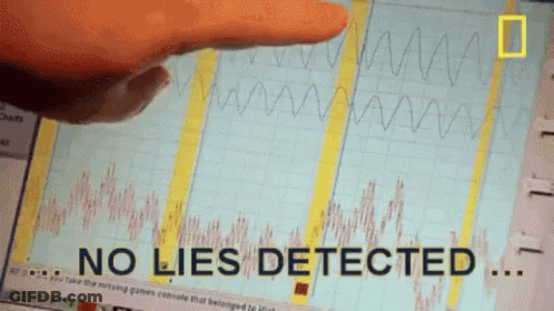 Person Pointing At Graph Saying No Lies Detected GIF