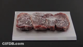 Person Pointing At Meat On Cutting Board GIF