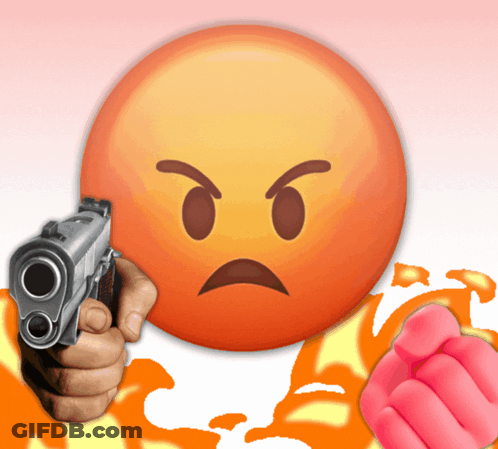 Person Pointing Gun At Angry Face GIF