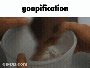 Person Pouring Into Cup Saying Goopification GIF