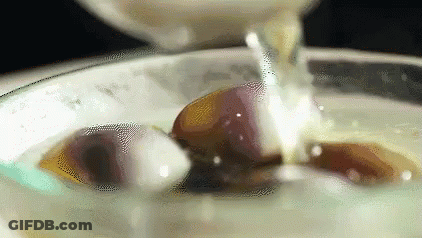 Person Pouring Liquid Into Bowl Of Food GIF