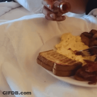 Person Pouring Syrup On Food GIF