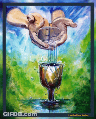 Person Pouring Water Into Wine Glass GIF