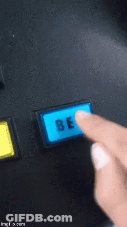 Person Pressing Blue Be Button GIF
