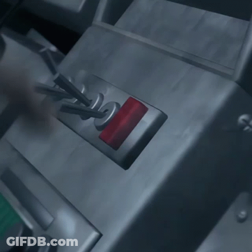 Person Pressing Red Button With Letter O GIF