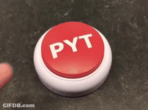 Person Pressing Red Button With White L GIF