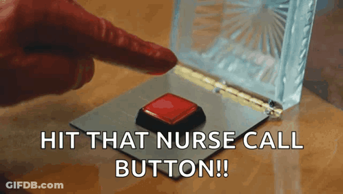 Person Pressing Red Nurse Call Button GIF