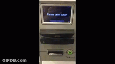 Person Pushing Button On ATM GIF