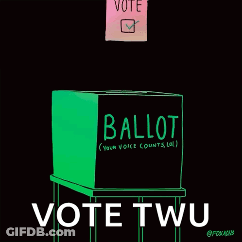 Person Putting Ballot In Box GIF