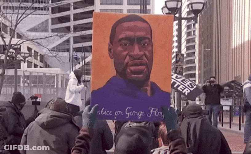 Person Raising George Floyd Picture GIF