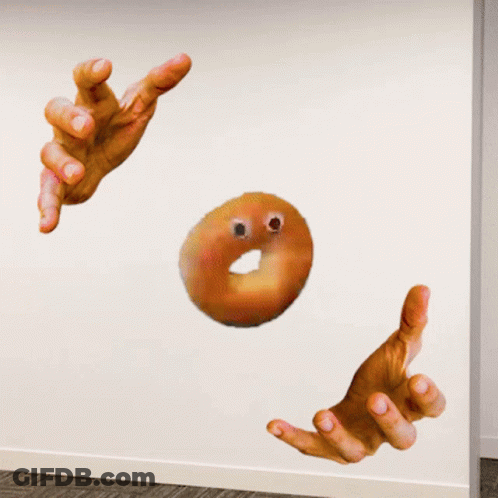 Person Reaching For Falling Bagel GIF