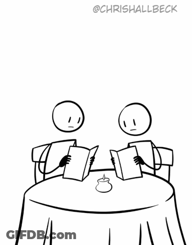 Person Reading Menu Saying It Makes Sense To Eat Warm Food When It's Cold GIF